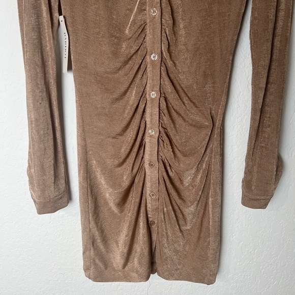 Bardot The Gathered Slinky Dress in Stone - Picture 6 of 9